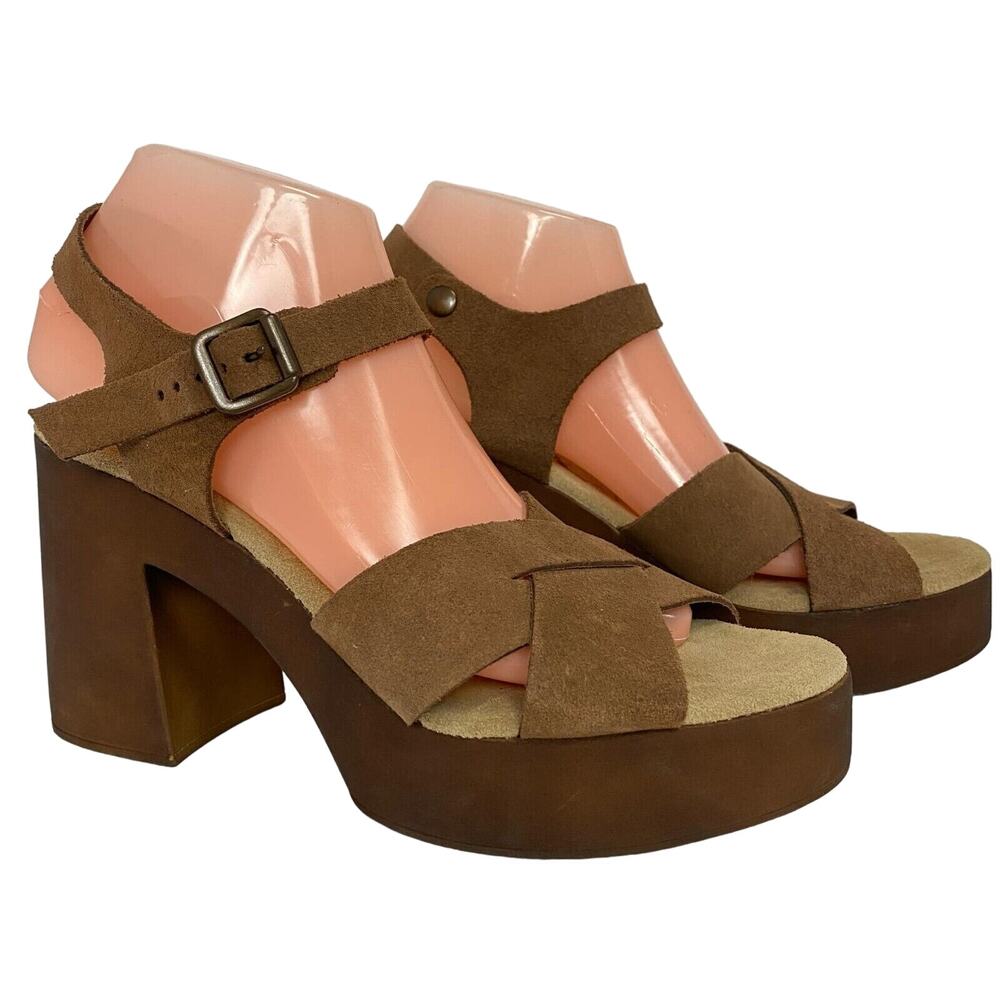 Bionatura Women Slingback Sandals Block Heels Size 9 Chunky Nostalgic Glam Indie